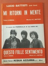 LUCIO BATTISTI mi Ritorni In Mente FORMULA 3 questo Folle Sentimento SPARTITO 