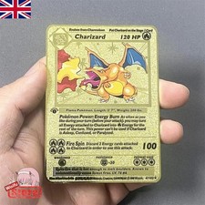 Pokemon Card Charizard Base Set 1999 Gold Metal Card - CARTA IN METALLO TCG