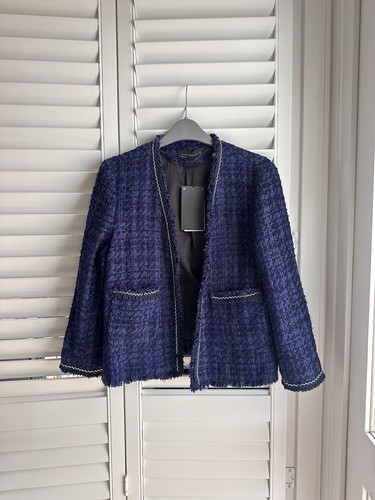 Giacca tweed zara navy - zara, boucle