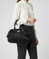 Furla Nero Trapuntato Nylon Borsa a Tracolla pelle Lucida Bordo Piccola Italia