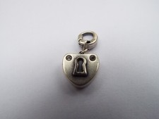 NUOVO ciondolo Fossil serratura e chiave in acciaio inox colore argento