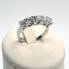 Anello veretta in oro bianco 18 kt Diamanti ct.1.25 Certificato.Made in Italy