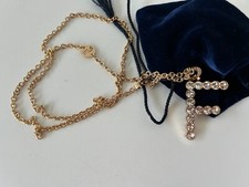 COLLANA LUNGA REBECCA CON CIONDOLO INIZIALE NOME "F" COLORE DORATA "BUONO USATO"