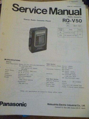 Technics panasonic rq v50 - /, rq-v50