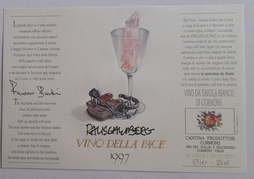 Etichetta vino della - vino, pace