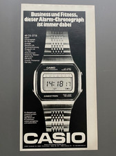 Casio Casiotron 46CS-27 Alarm Cronografo 1978 Vintage Watch Ad Pubblicità