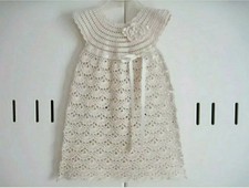 VESTITO VESTITINO NEONATA UNCINETTO VESTITINO BATTESIMO CERIMONIA NASCITA