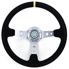 Volante racing a calice TIPO 4 vero camoscio nero 350mm per Momo Sparco