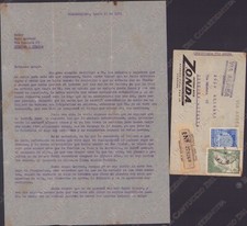 1959 GUALEGUAYCHU Zonda Lettera Raccomandata posta aerea da Argentina a Cremona