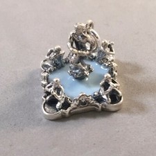 Charm FOTANA DEL MORO .925 Argento Sterling Smaltato Piazza Navona Roma Nuovo TI55E