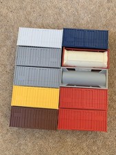 Dieci contenitori non verniciati scala HO 20’ per modellino treno