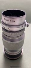 Leitz Leica  ELMAR 90MM F:4 N° 873677 ARGENTO attacco a vite con paraluce Leitz