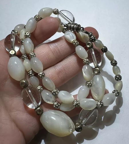 Collana vintage fili bianchi - vintage,
