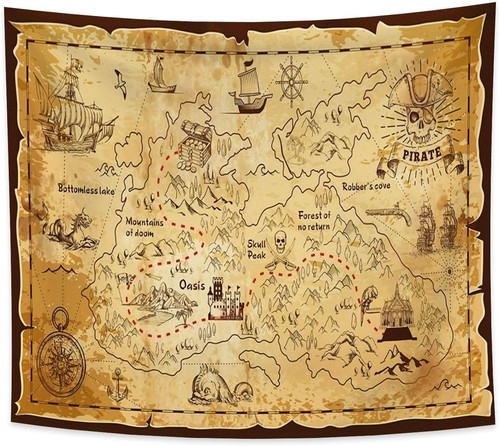 150x130cm arazzo mappa dei - 150x130cm,