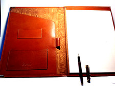 Portablocco A4 appunti x Ufficio Pelle pregiata beige COGNAC 1991  PIERRE CARDIN