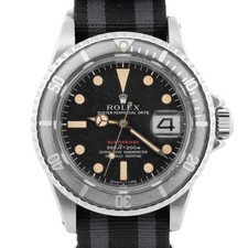 Orologio VINTAGE 1970 Rolex Submariner Data Nero ROSSO Acciaio Inox 40mm 1680