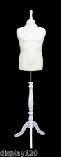 Manichino espositore cucito manichino sartoriale DELUXE BAMBINO 10/12 BIANCO busto BIANCO supporto 