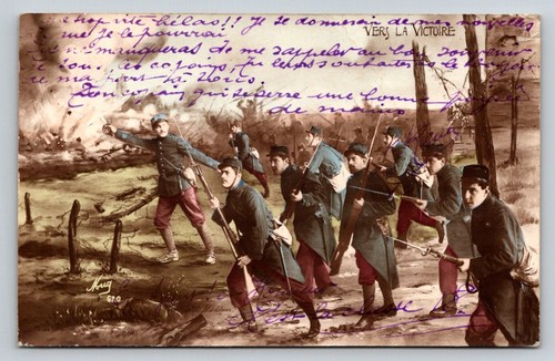 Ww1 cartolina carica - cartolina, baionetta