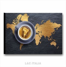 Quadro Bar Caffe  5 - Stampa su Tela per Cucina 70x50 Mondo Mappamondo da Parete