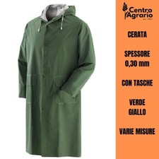 Impermeabile giacca uomo cerata antipioggia cappotto da lavoro con cappuccio