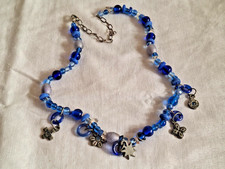 anni ’80 Vintage Collana in Metallo e Plastica con pendagli