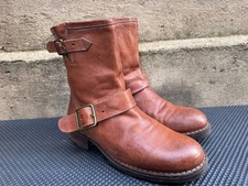 Stivaletti biker Fiorentini + Baker Eli in pelle marrone con fibbia zip taglia - EUR 38 | US 8