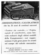 PUBBLICITA' 1921 COMPTOMETER ADDIZIONATRICE E CALCOLATRICE GIOVANNI FERRARIS TO