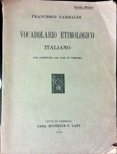 Vocabolario etimologico - vocabolario,