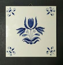 Piastrella Manifattura Delft Holland Tulipano Ceramica bianco blu 15x15