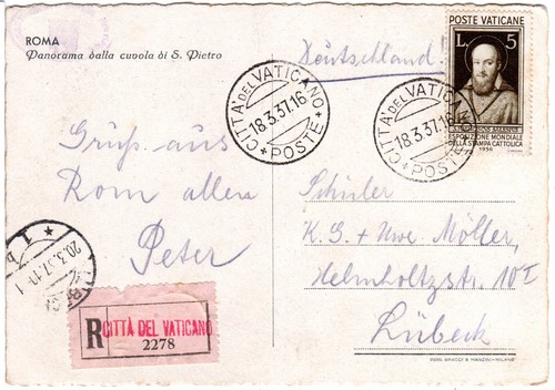Vaticano 1937 lire su - 1937,,