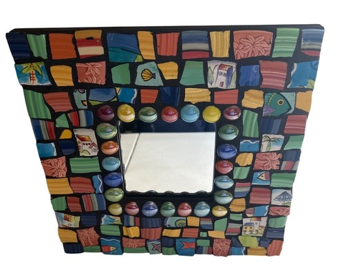 Specchio mosaico dipinto - , a