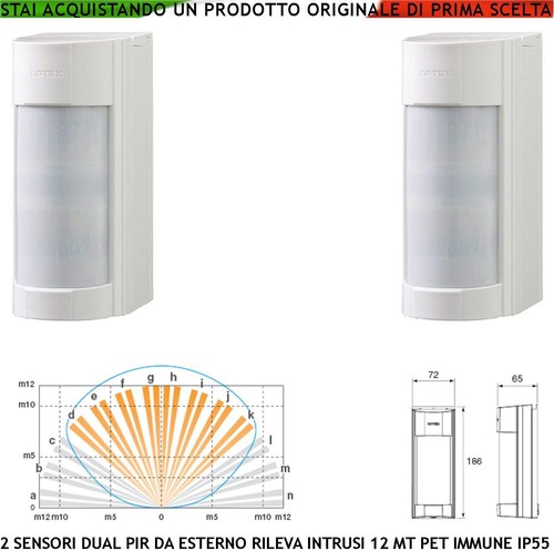 Optex dual pir sensori - pir, 2