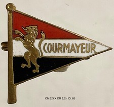 COURMAYEUR M. 1224 TORINO DISTINTIVO PUBBLICITARIO STAZIONE SCIISTICA MONTAGNA