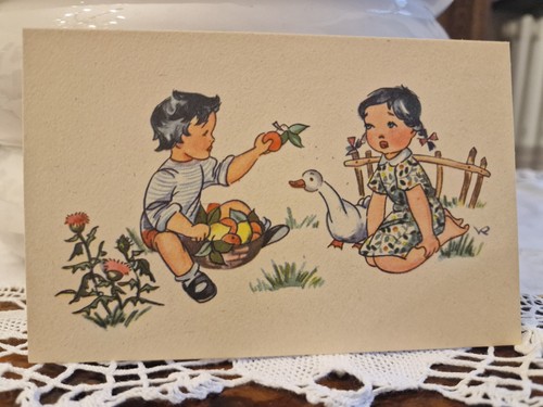 Cartolina bimbi cesto - bimbi,