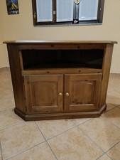 MOBILE PORTA TV ANGOLO IN LEGNO MASSICCIO, NOCE ARTE POVERA!