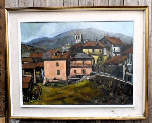 Quadro olio baite - baite, montagna