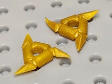 Lego Accessorio Arma Shuriken Stella che Lancia [93058] Oro Perla x2