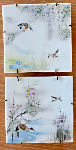 Coppia targhette porcellana - targhette,
