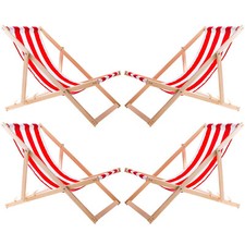 Set 4 Sedie a Sdraio in Legno