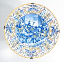 ⚜️ PIATTO PAOLO RUBBOLI GUALDO TADINO CERAMICA MAIOLICA LUSTRO METALLICO 1800