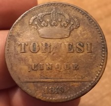 5 Tornesi 1819, Regno Due