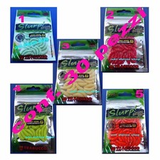 kit 30 camole artificiali pesca trota lago finte gomma silicone esche camola amo
