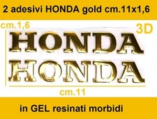 2 adesivi HONDA  GEL 11 Cm GOLD Resinati morbidi stemma logo 3D per Moto