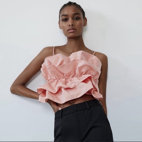 Zara voluminoso taffettà rosa - zara,