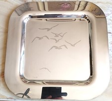 Vassoio da portata Sambonet in acciaio inox 18/10 con gabbiani