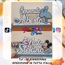 Polistirolo decorativo nascita: Benvenuto + nome