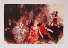 Carlo Roselli "Ritrovo" Serigrafia materica cm.80x60 +COA