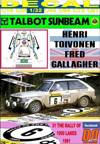 Decal talbot sunbeam - decal,