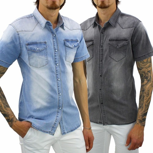Camicia jeans uomo manica - jeans,