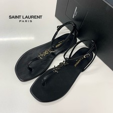 Sandali Saint Laurent Cassandra in pelle con tanga neri taglia EU 35 donna